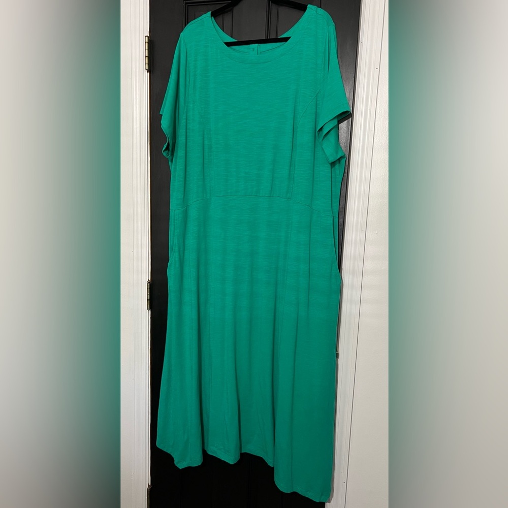 Joan Rivers Regular Cotton Blend Knit Midi Dress with Back Button Detail